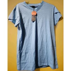 Lasofy Every Day Fashion Ladies Tshirt Blue Medium New CR10 Excellent NWT